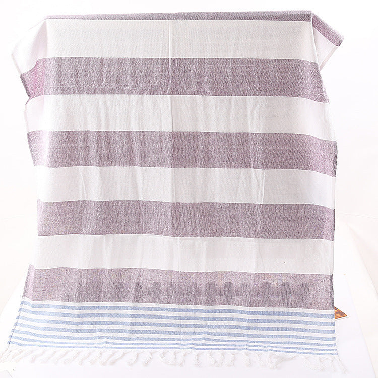 Celestine – Gestreepte Katoenen Strandhanddoek 100x180cm