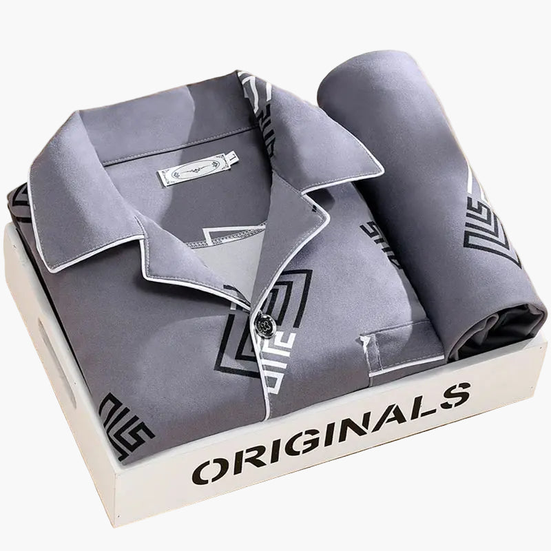 Men's Classic Print Pajama Set for All-Season Comfort and Relaxed Style