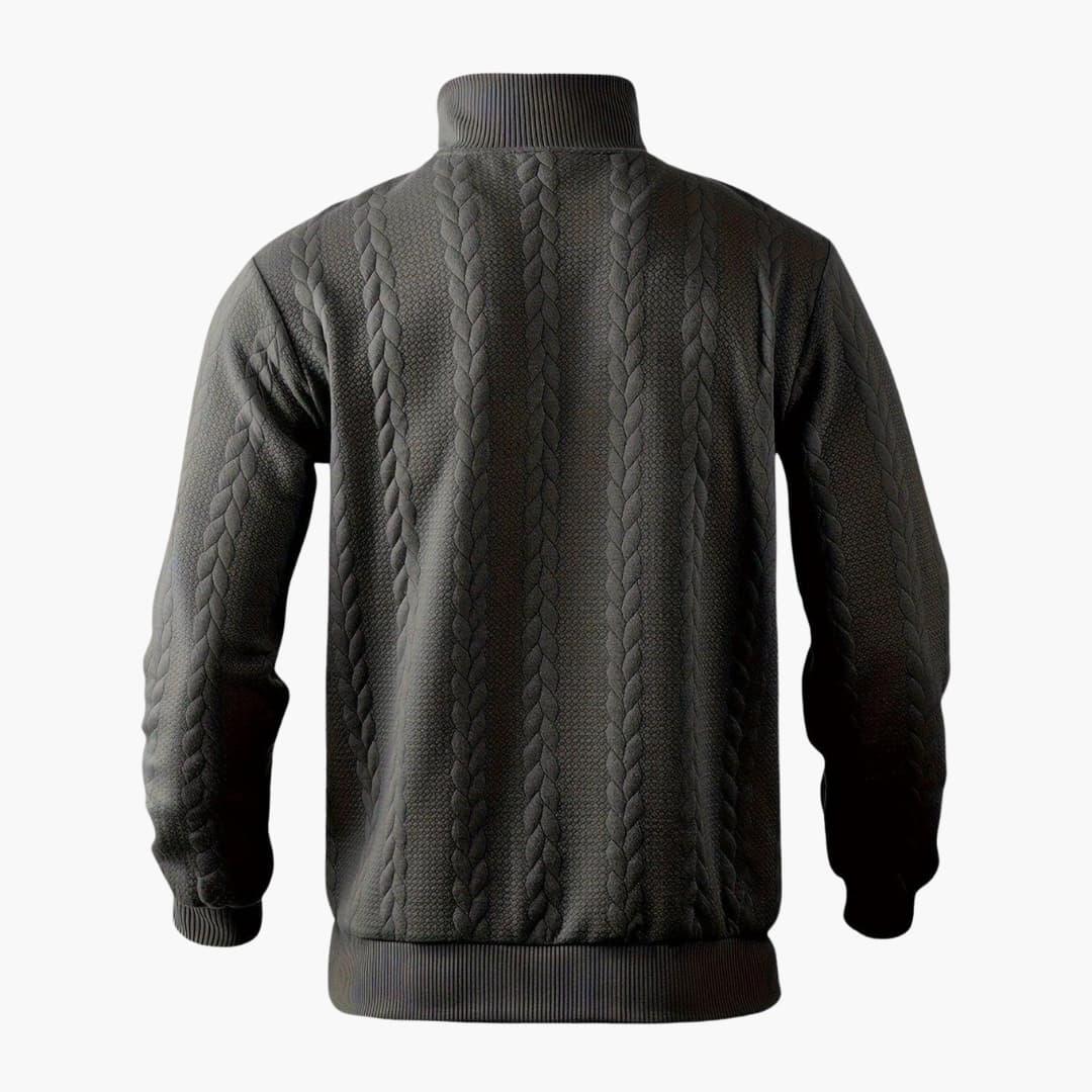 Men's Half-Zip Cable Knit Pullover Sweater for Casual and Everyday Style