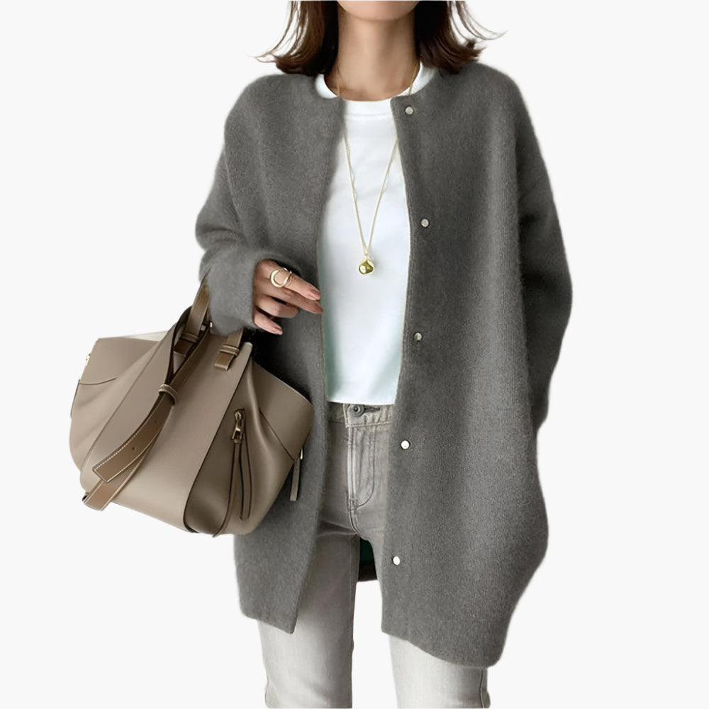 Women's Elegant Button-Up Cardigan Jacket – Casual Versatile Style