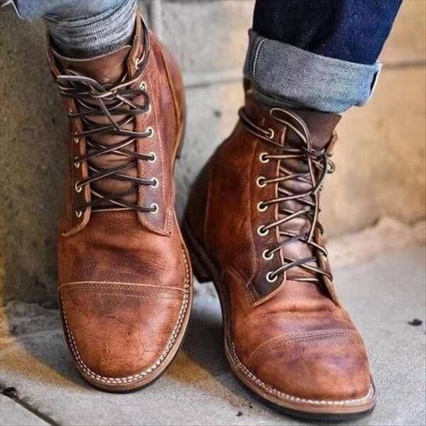 Men's Classic Cap Toe Dress Boots for Everyday and Formal Wear
