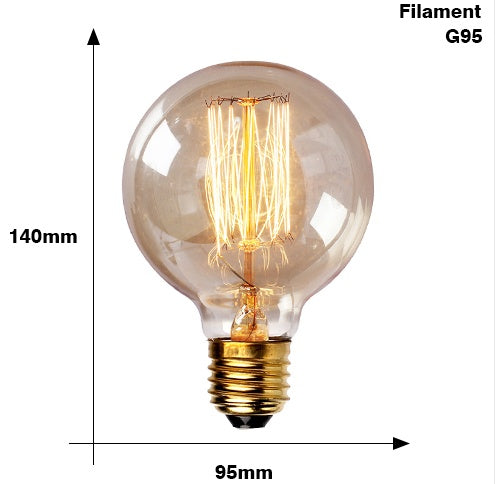 Lysandra – Retro Edison G95 G125 Glühlampe met Filament