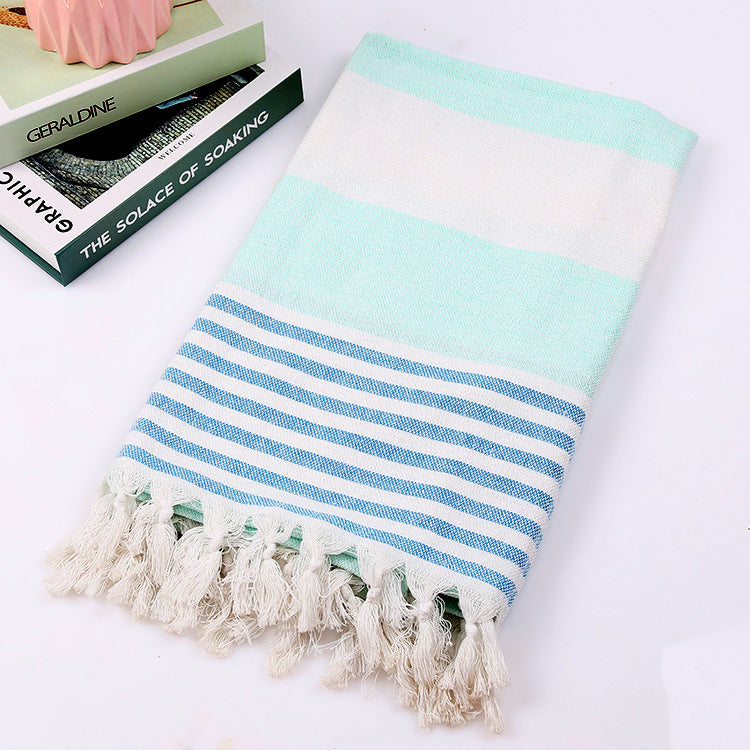 Celestine – Gestreepte Katoenen Strandhanddoek 100x180cm