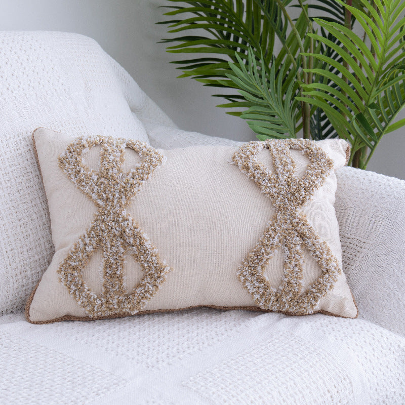 Solace – Tufted Throw Pillow met Marokkaanse Franje