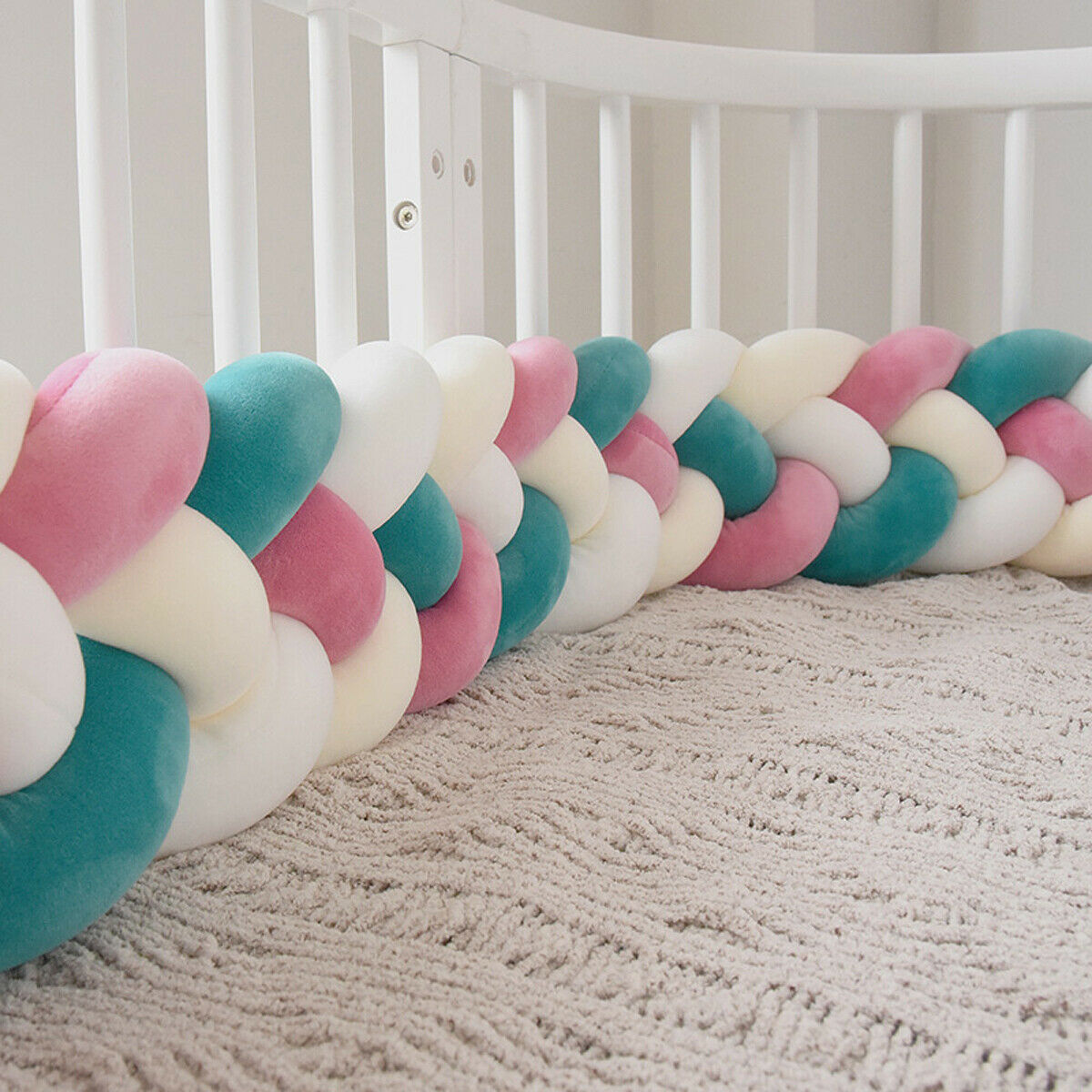 Aurora – Gebreide Crib Bumpers Kussen voor Babybed