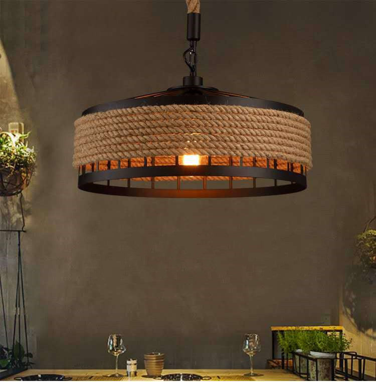 Persephone – Creatieve HANGLAMP van IJzer met Henneptouw