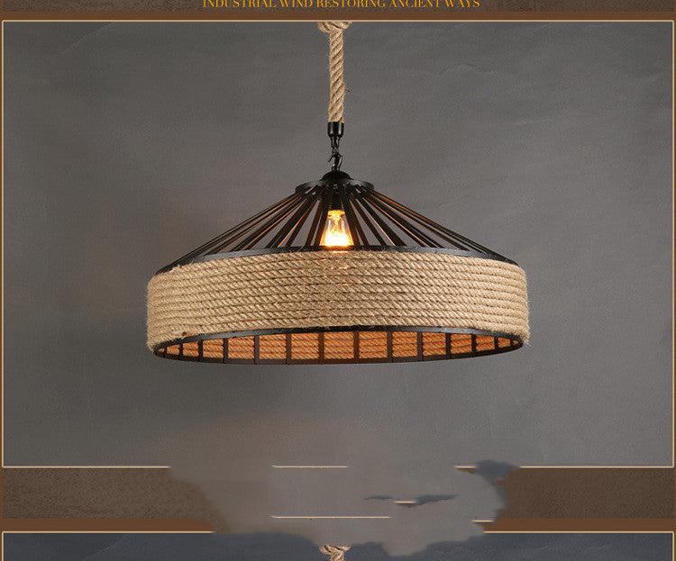 Persephone – Creatieve HANGLAMP van IJzer met Henneptouw