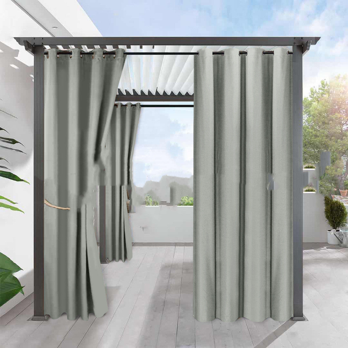 Persephone – Eenvoudige Volledige Zwarteout Solid Kleur Fijn Linnen Waterdichte Zonscherm Warmte-isolatie Gordijn