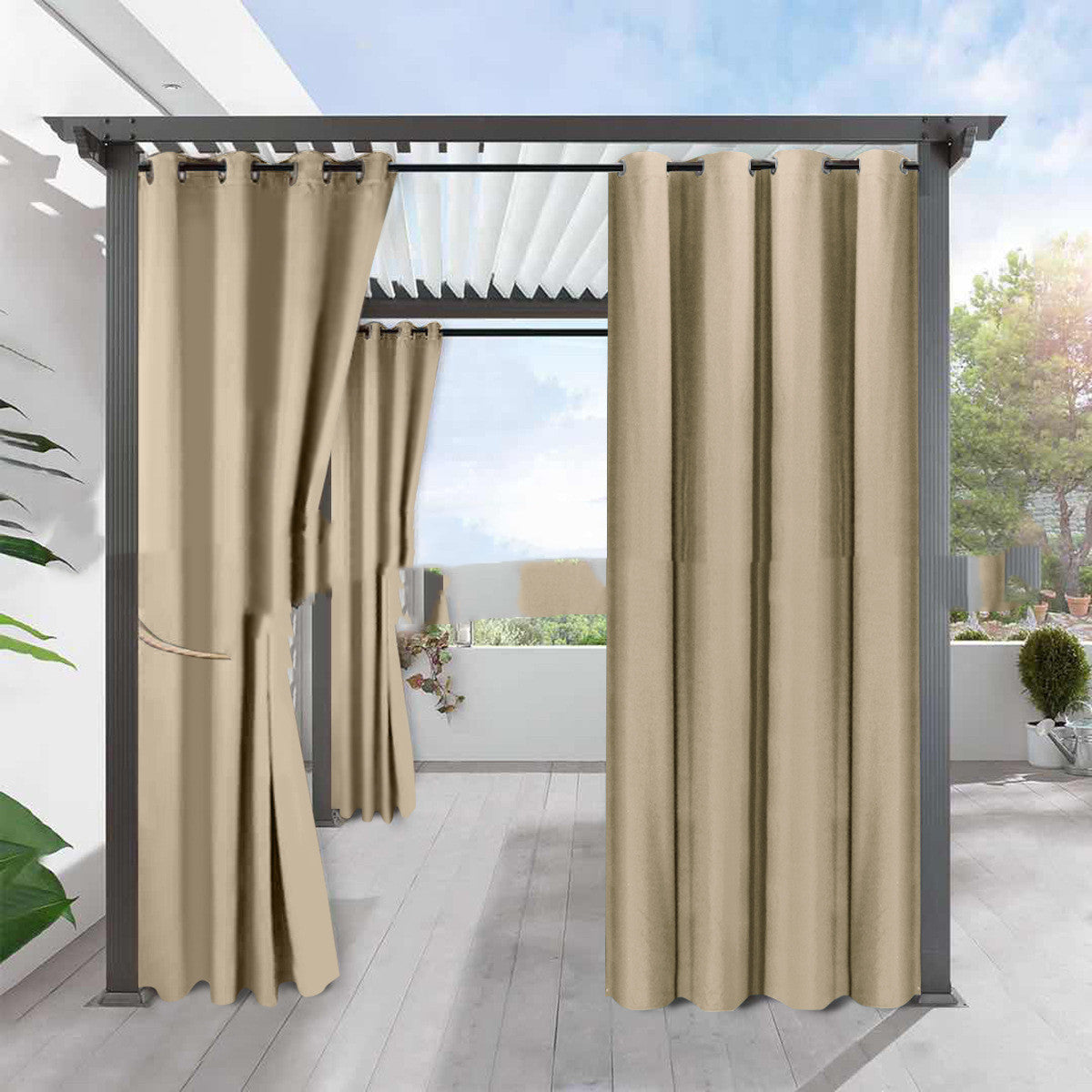 Persephone – Eenvoudige Volledige Zwarteout Solid Kleur Fijn Linnen Waterdichte Zonscherm Warmte-isolatie Gordijn