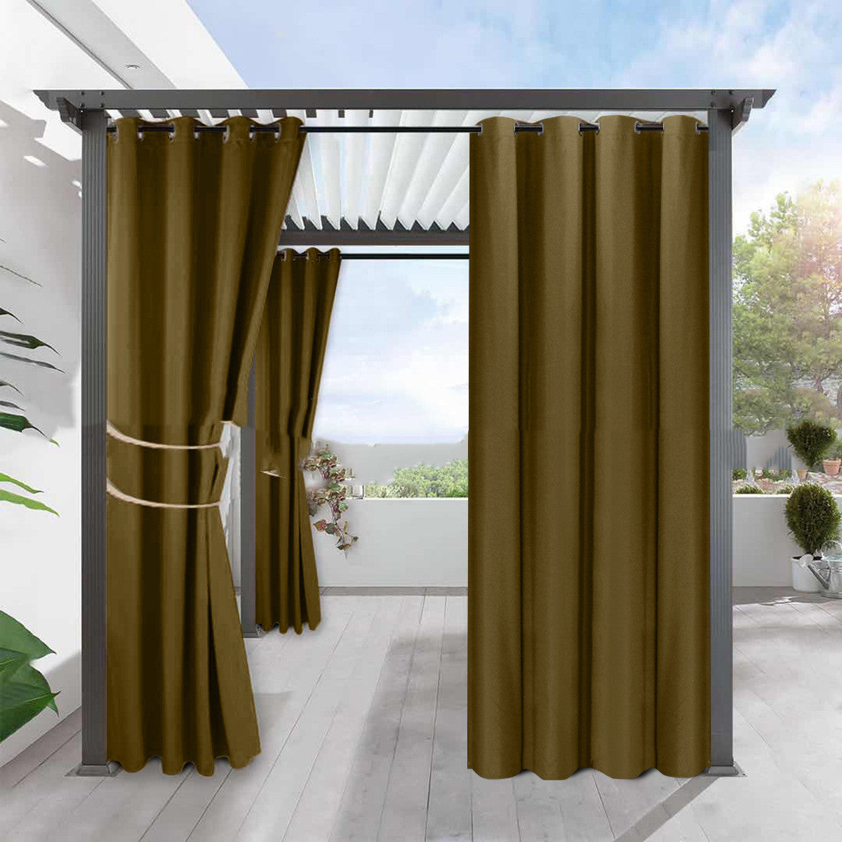 Persephone – Eenvoudige Volledige Zwarteout Solid Kleur Fijn Linnen Waterdichte Zonscherm Warmte-isolatie Gordijn