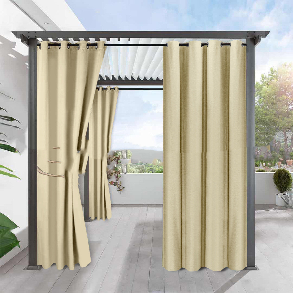 Persephone – Eenvoudige Volledige Zwarteout Solid Kleur Fijn Linnen Waterdichte Zonscherm Warmte-isolatie Gordijn