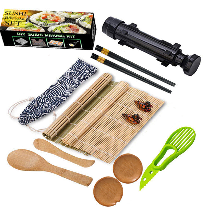 Leontine – Creatieve Sushi Set van Bamboehout met Vrije Combinatie en Rolgordijn