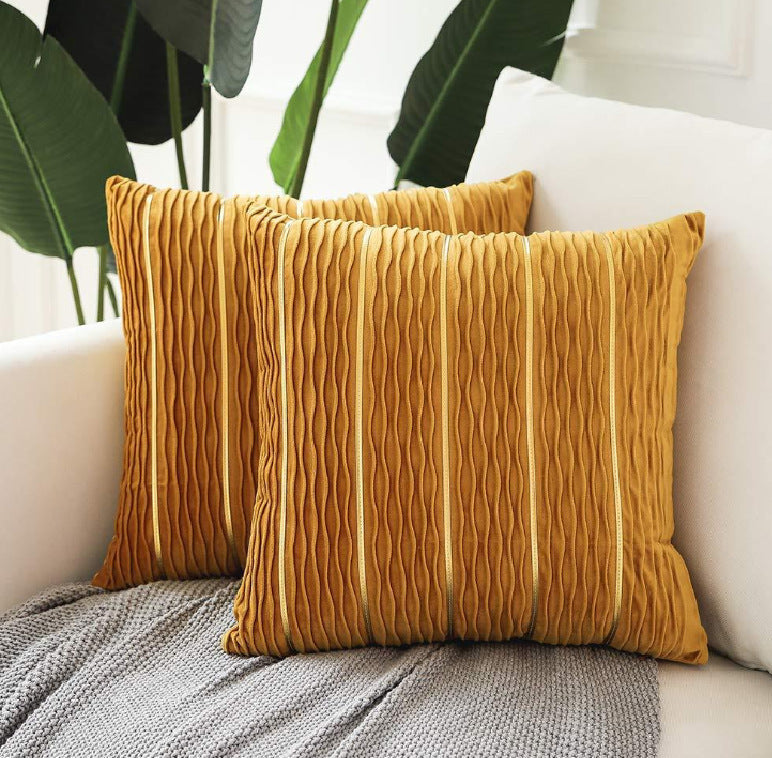 Elysia – Luxe Gestreepte Fluwelen Kussenhoes voor Sofa
