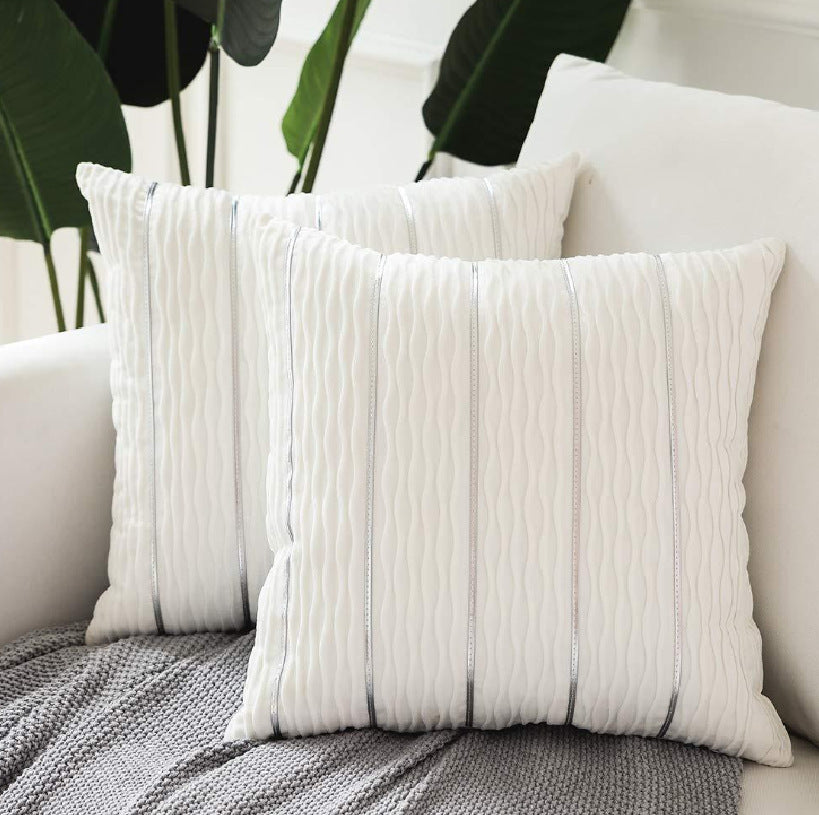 Elysia – Luxe Gestreepte Fluwelen Kussenhoes voor Sofa