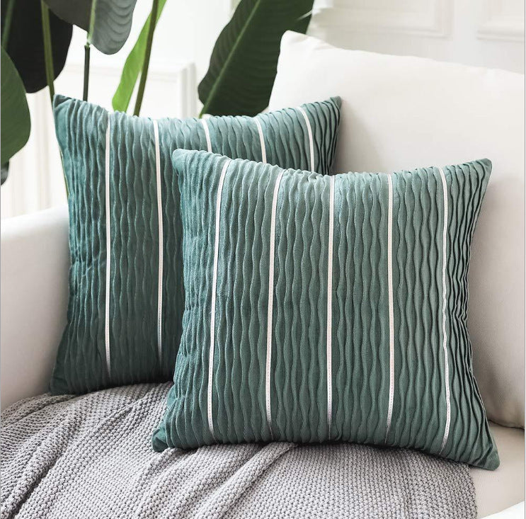 Elysia – Luxe Gestreepte Fluwelen Kussenhoes voor Sofa