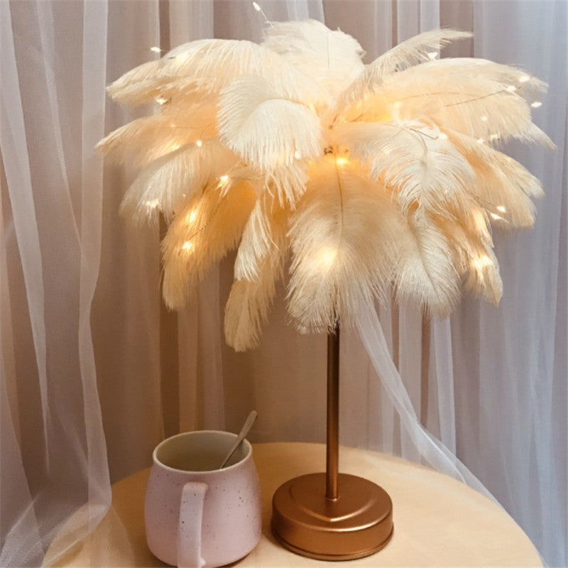 Ophelia – USB Voedingsbediening Pluizige Tafellamp