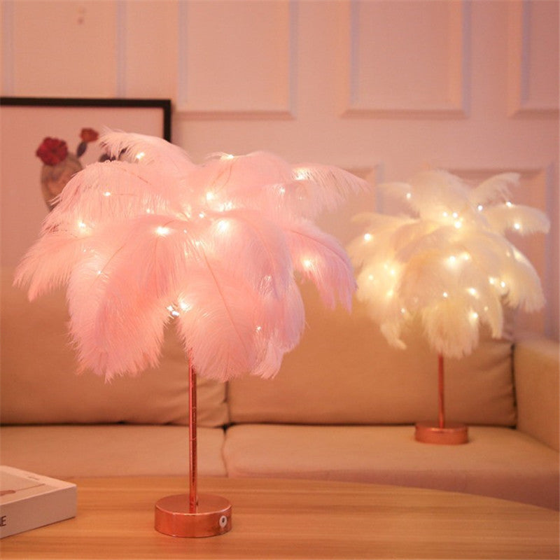 Ophelia – USB Voedingsbediening Pluizige Tafellamp