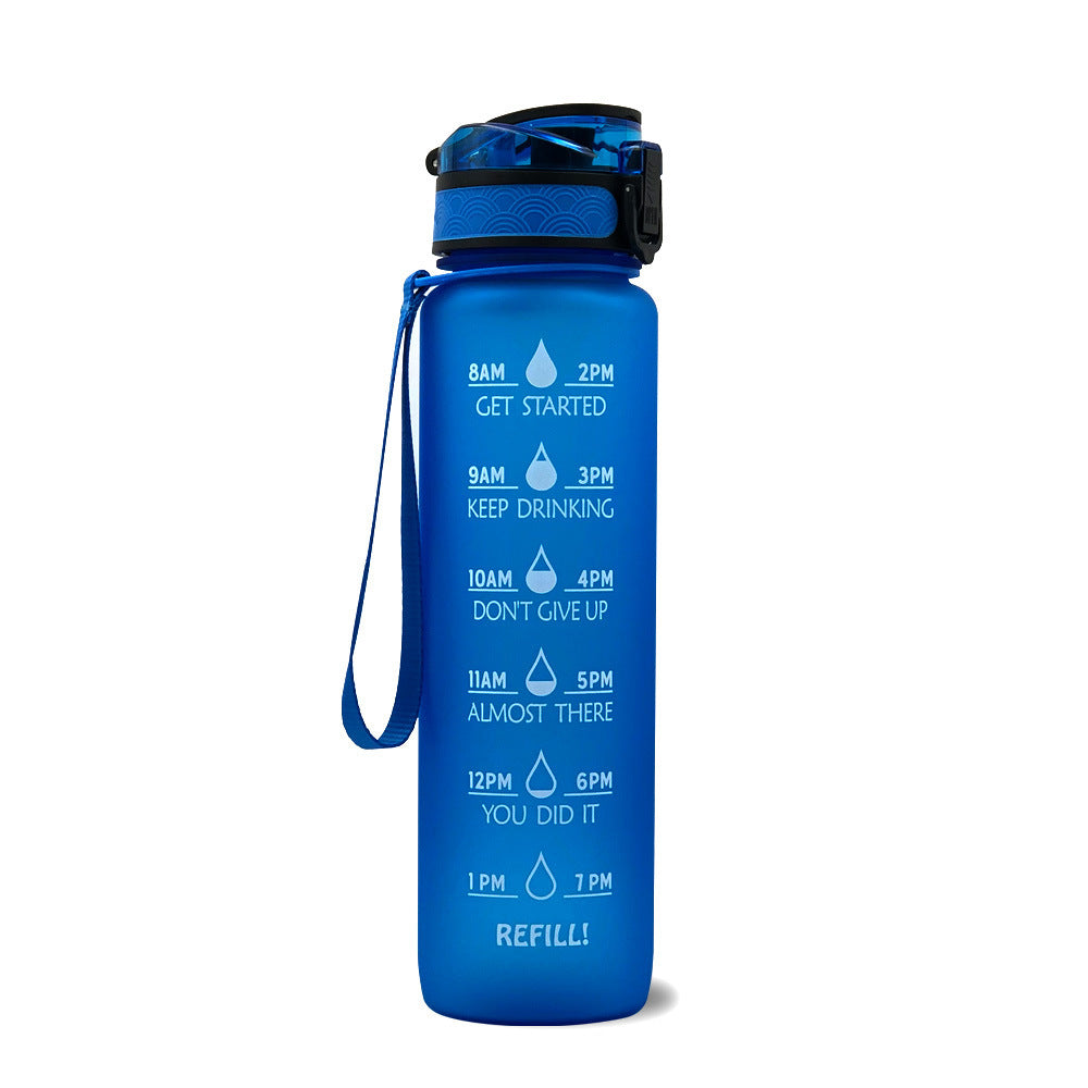 1L Motiverende Drinkfles met Tijdmarkeringen – Lekvrije BPA-vrije Tritan Sportfles – Kleurovergang Design