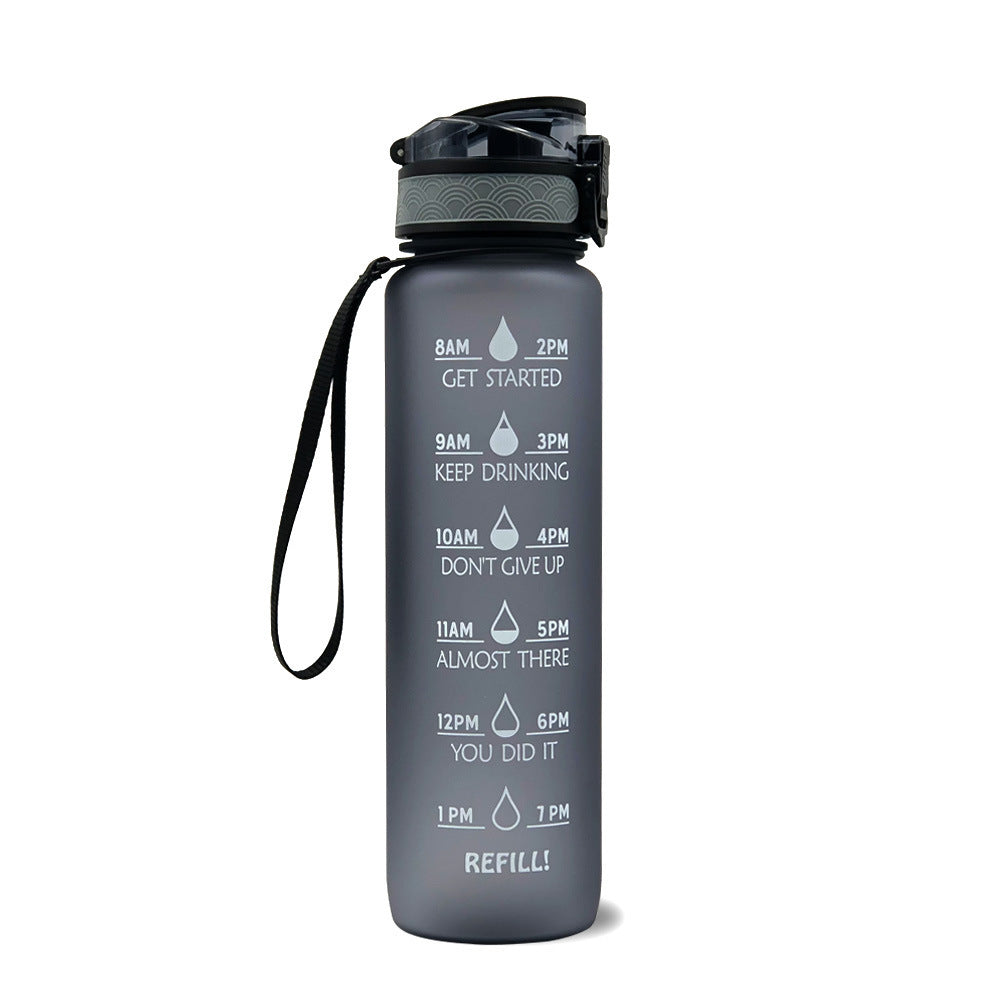 1L Motiverende Drinkfles met Tijdmarkeringen – Lekvrije BPA-vrije Tritan Sportfles – Kleurovergang Design