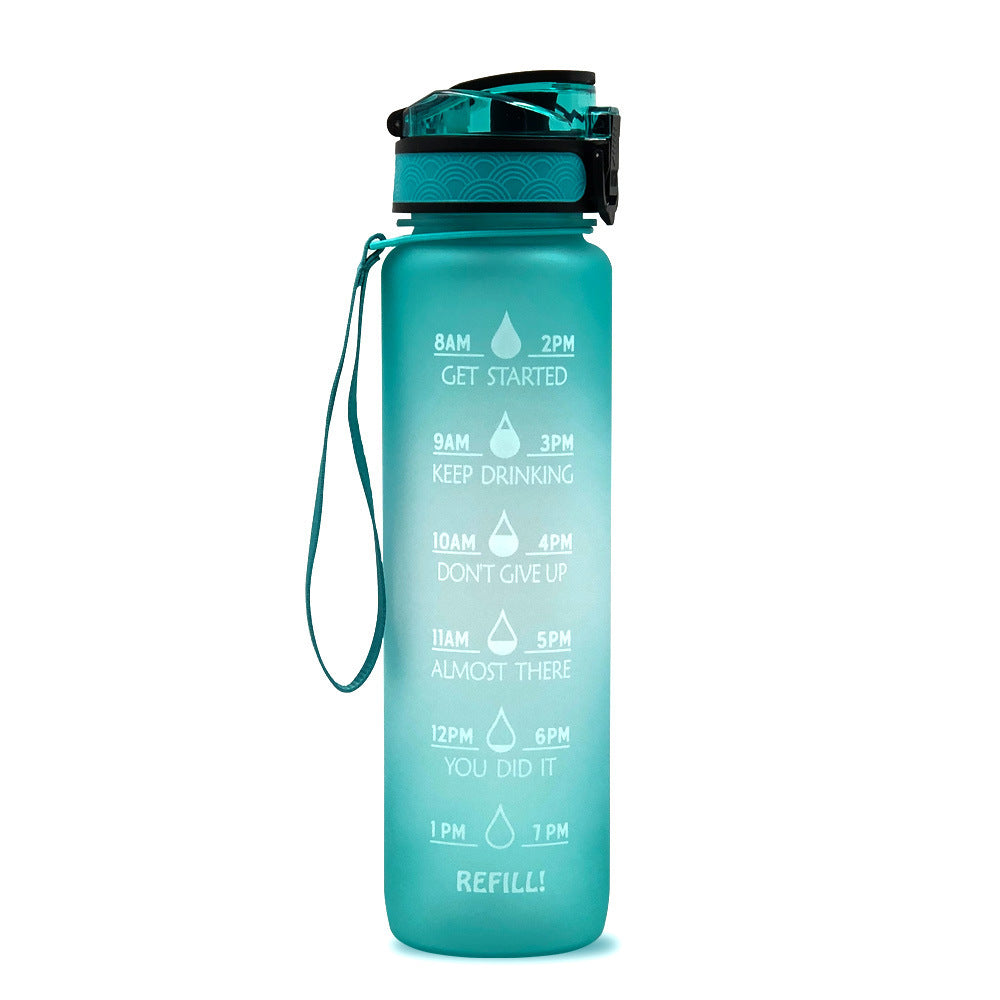 1L Motiverende Drinkfles met Tijdmarkeringen – Lekvrije BPA-vrije Tritan Sportfles – Kleurovergang Design