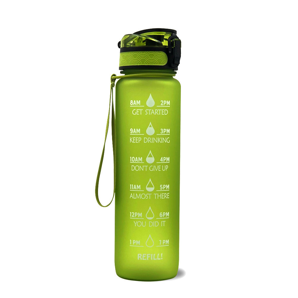 1L Motiverende Drinkfles met Tijdmarkeringen – Lekvrije BPA-vrije Tritan Sportfles – Kleurovergang Design