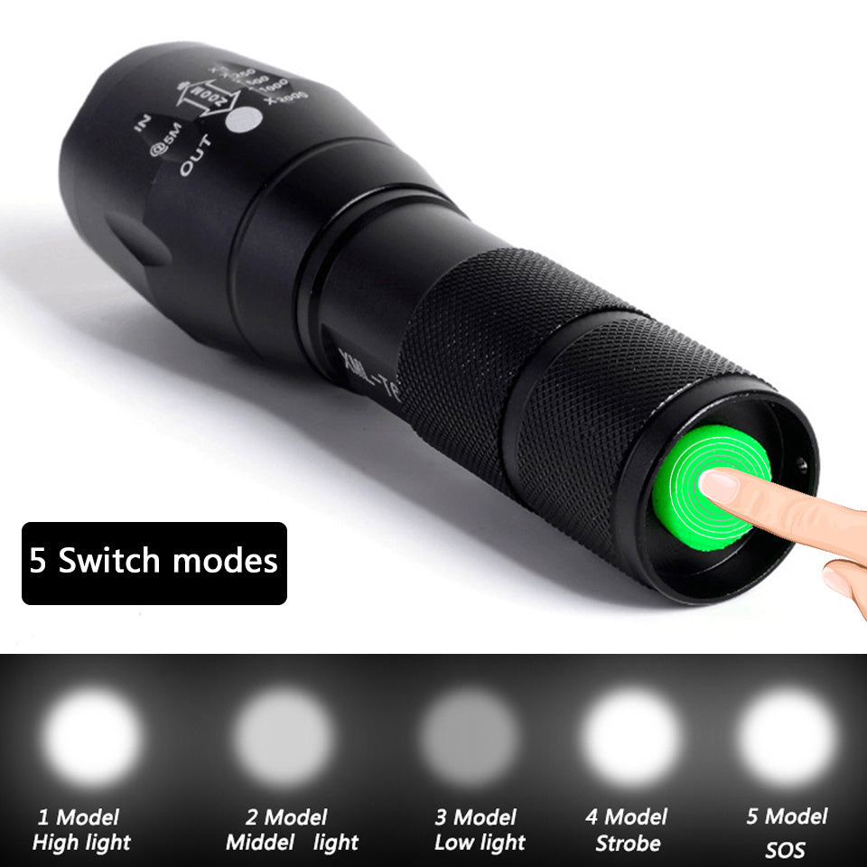 Ocean – Oplaadbare Waterdichte Mini Camping Zaklamp voor Thuisverdediging