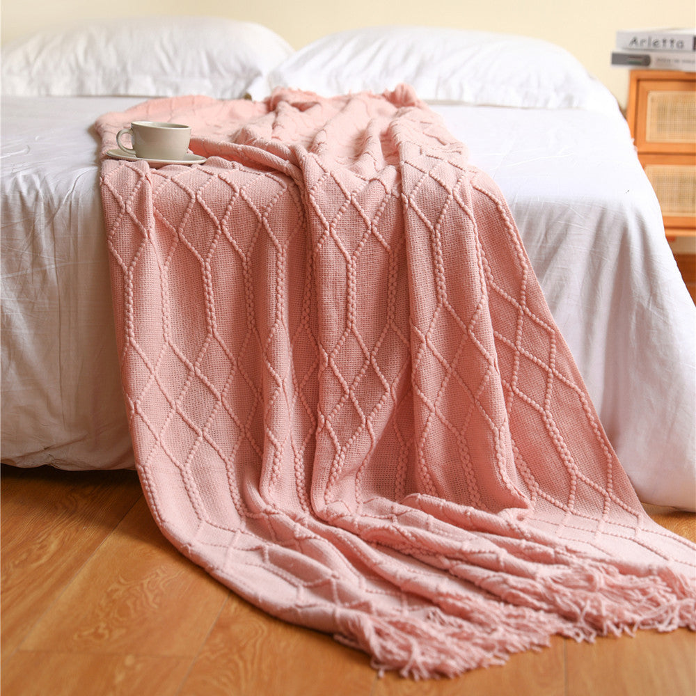 Odette – Coral Fleece Gebreide Bankdeken