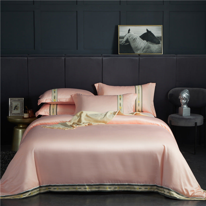 Dahlia – Luxe Washed Silk Satin Gestreepte Laken Set