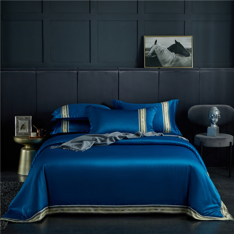 Dahlia – Luxe Washed Silk Satin Gestreepte Laken Set