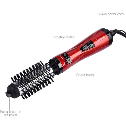 3-in-1 Heteluchtborstel Haarstyler – Roterende Föhnborstel met 3 Warmtestanden, Koude Lucht & Verwisselbare Opzetstukken