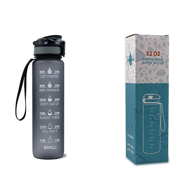 1L Motiverende Drinkfles met Tijdmarkeringen – Lekvrije BPA-vrije Tritan Sportfles – Kleurovergang Design