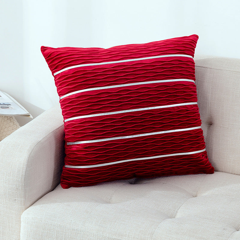 Elysia – Luxe Gestreepte Fluwelen Kussenhoes voor Sofa