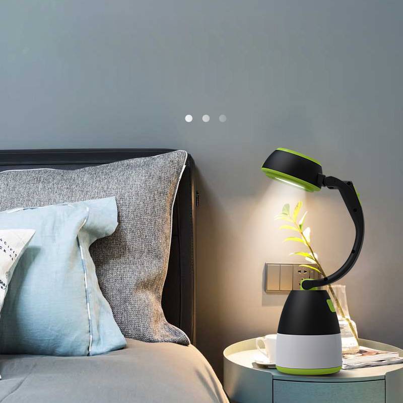 Leontine – 3-in-1 Multifunctionele Tafellamp met LED Tentlamp en Oplaadbare Noodlamp