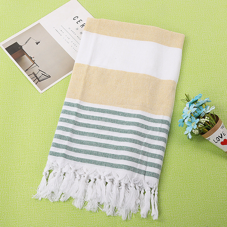 Celestine – Gestreepte Katoenen Strandhanddoek 100x180cm