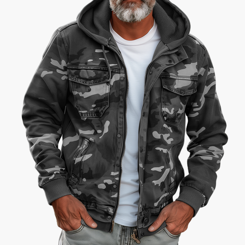 Men's Outdoor Camouflage Hooded Cargo Jacket – Urban Streetwear Style