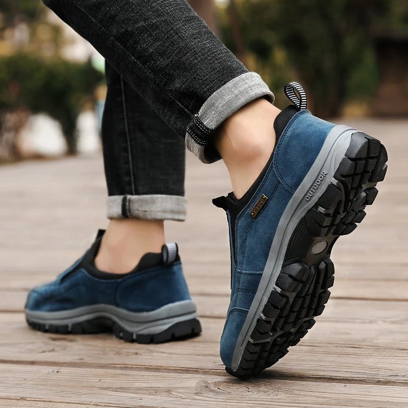 Men's Orthopedic Slip-On Outdoor Walking Shoes - Supportive Hiking Style
