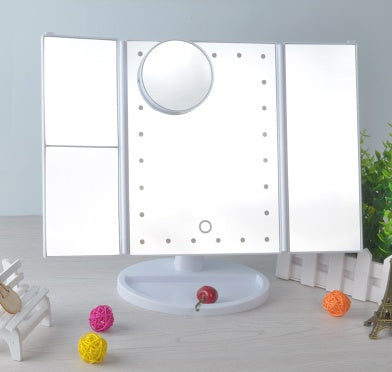 Orion – Driezijdige Opvouwbare Vergrotende Make-up Spiegel met Lamp