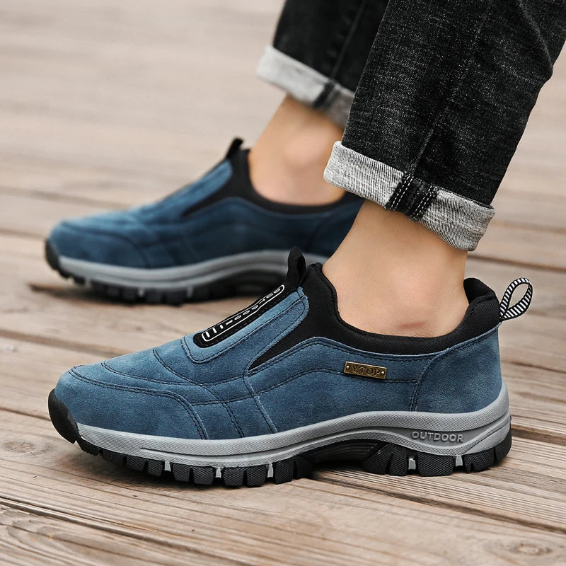 Men's Orthopedic Slip-On Outdoor Walking Shoes - Supportive Hiking Style
