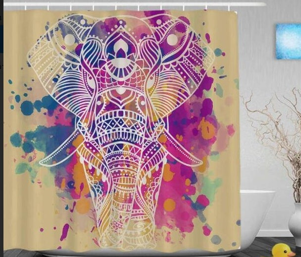 Iris – Douchegordijn met Graffiti Kunst van een Afrikaanse Meisje