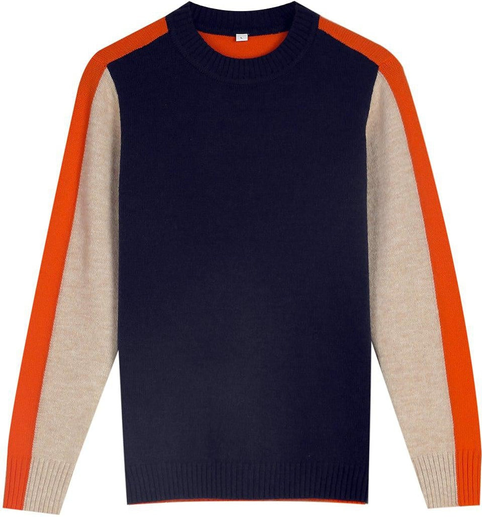 Women's Modern Urban Striped Pullover Sweater - Slim Fit, Graphic Colorblock Style