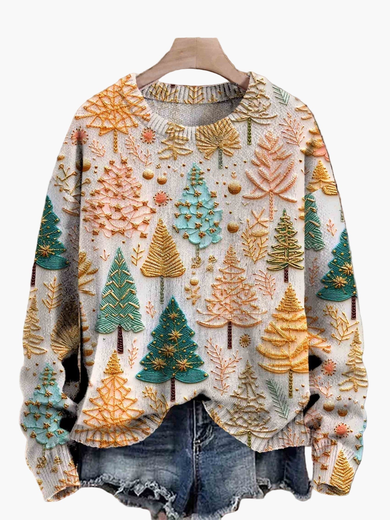 Women's Festive Christmas Tree Knit Sweater for Holiday Comfort and Style