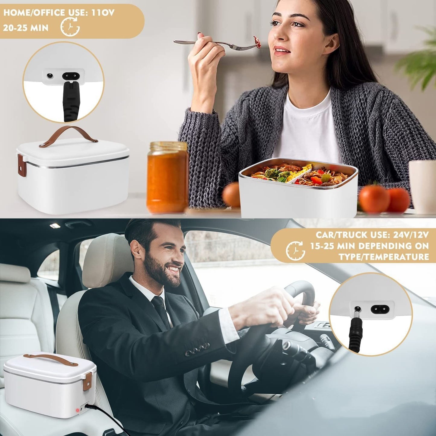 Mistral – RVS Verwarmde Lunchbox voor in de Auto