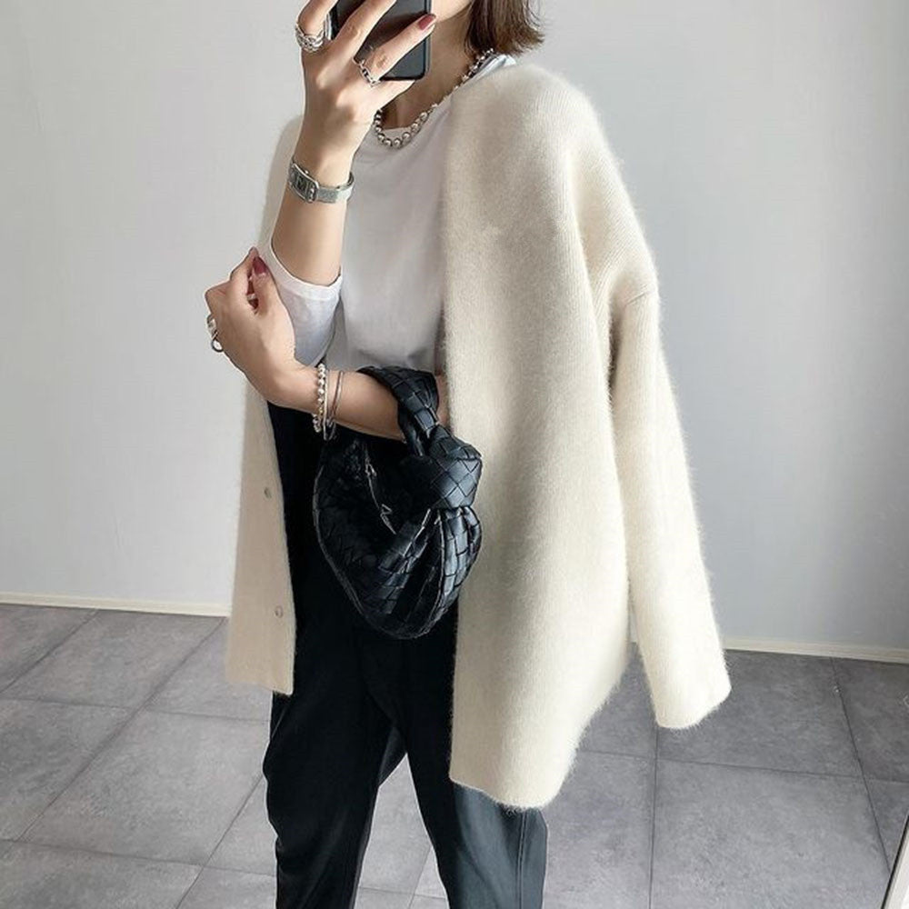 Women's Elegant Button-Up Cardigan Jacket – Casual Versatile Style