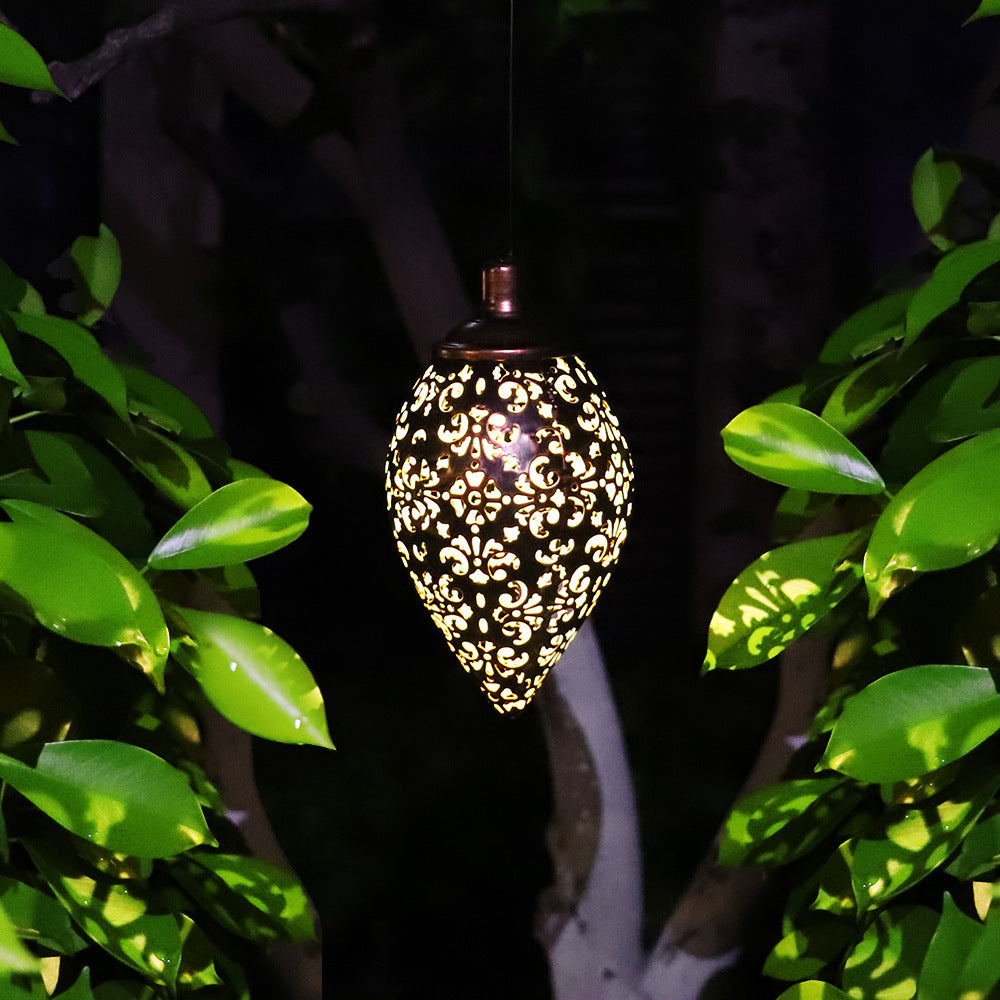 Zonnelantaarn Hanglamp met Warm Wit LED – IP55 Waterdicht | Decoratieve Tuinverlichting in Metaal | Tot 8 Uur Brandtijd