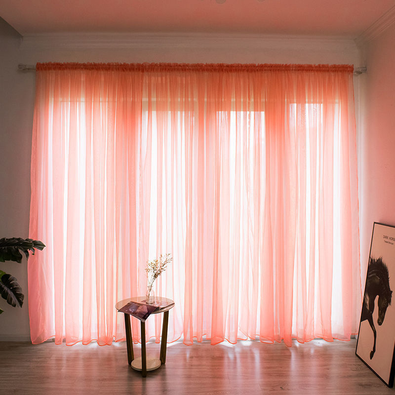 Haven – Eenvoudige en Moderne Balkon Gaze Gordijn in Effen Kleur