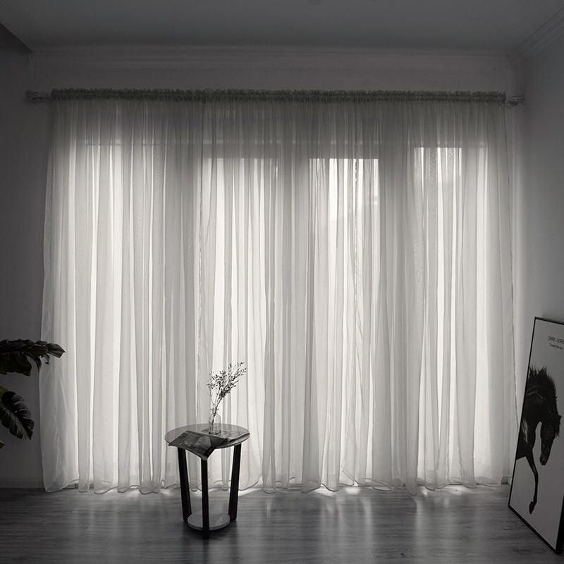 Haven – Eenvoudige en Moderne Balkon Gaze Gordijn in Effen Kleur