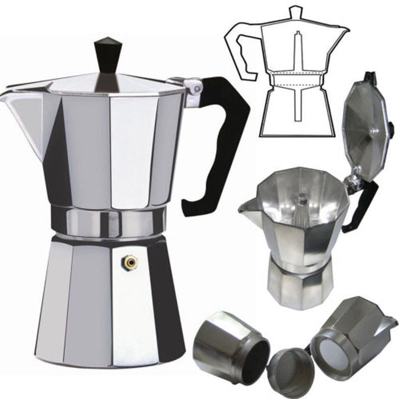 Lucian – Octagonale Koffiepot van Voedselgrade Aluminium