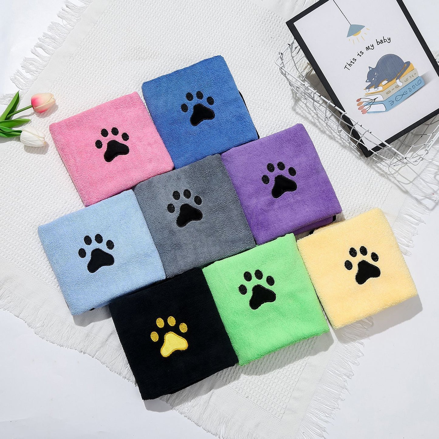 Serenity – Sneldrogende Badhanddoek van Zacht Absorberend Koraal Fleece voor Huisdieren