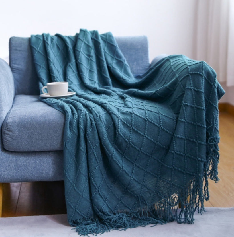 Odette – Coral Fleece Gebreide Bankdeken