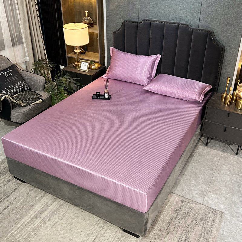 Vivienne – Luxe IJszijde Jacquard Hoeslaken Set van Drie Stukken